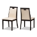 Baxton Studio Evelyn Modern and Contemporary Beige Faux Leather Upholstered and Dark Brown Finished Dining Chair Set of 2