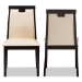 Baxton Studio Evelyn Modern and Contemporary Beige Faux Leather Upholstered and Dark Brown Finished Dining Chair Set of 2 - BSORH5998C-Dark Brown/Beige-DC