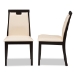 Baxton Studio Evelyn Modern and Contemporary Beige Faux Leather Upholstered and Dark Brown Finished Dining Chair Set of 2 - BSORH5998C-Dark Brown/Beige-DC