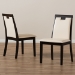 Baxton Studio Evelyn Modern and Contemporary Beige Faux Leather Upholstered and Dark Brown Finished Dining Chair Set of 2 - BSORH5998C-Dark Brown/Beige-DC