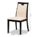 Baxton Studio Evelyn Modern and Contemporary Beige Faux Leather Upholstered and Dark Brown Finished Dining Chair Set of 2 - BSORH5998C-Dark Brown/Beige-DC