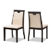 Baxton Studio Evelyn Modern and Contemporary Beige Faux Leather Upholstered and Dark Brown Finished 5-Piece Dining Set - BSORH5998C-Dark Brown/Beige Dining Set