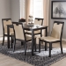 Baxton Studio Evelyn Modern and Contemporary Beige Faux Leather Upholstered and Dark Brown Finished 5-Piece Dining Set - BSORH5998C-Dark Brown/Beige Dining Set