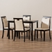 Baxton Studio Evelyn Modern and Contemporary Beige Faux Leather Upholstered and Dark Brown Finished 5-Piece Dining Set - BSORH5998C-Dark Brown/Beige Dining Set