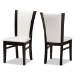 Baxton Studio Adley Modern and Contemporary Dark Brown Finished White Faux Leather Dining Chair Set of 2