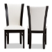 Baxton Studio Adley Modern and Contemporary Dark Brown Finished White Faux Leather Dining Chair Set of 2 - BSORH5510C-Dark Brown/White-DC