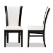 Baxton Studio Adley Modern and Contemporary Dark Brown Finished White Faux Leather Dining Chair Set of 2 - BSORH5510C-Dark Brown/White-DC