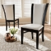 Baxton Studio Adley Modern and Contemporary Dark Brown Finished White Faux Leather Dining Chair Set of 2 - BSORH5510C-Dark Brown/White-DC