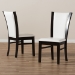 Baxton Studio Adley Modern and Contemporary Dark Brown Finished White Faux Leather Dining Chair Set of 2 - BSORH5510C-Dark Brown/White-DC