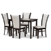 Baxton Studio Adley Modern and Contemporary 5-Piece Dark Brown Finished White Faux Leather Dining Set