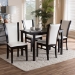Baxton Studio Adley Modern and Contemporary 5-Piece Dark Brown Finished White Faux Leather Dining Set - BSORH5510C-Dark Brown/White Dining Set