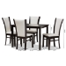 Baxton Studio Adley Modern and Contemporary 5-Piece Dark Brown Finished White Faux Leather Dining Set - BSORH5510C-Dark Brown/White Dining Set