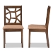 Baxton Studio Abilene Mid-Century Light Brown Fabric Upholstered and Walnut Brown Finished Dining Chair Set of 2 - BSORH3010C-Walnut/Light Brown-DC