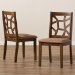 Baxton Studio Abilene Mid-Century Light Brown Fabric Upholstered and Walnut Brown Finished Dining Chair Set of 2 - BSORH3010C-Walnut/Light Brown-DC