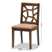 Baxton Studio Abilene Mid-Century Light Brown Fabric Upholstered and Walnut Brown Finished Dining Chair Set of 2 - BSORH3010C-Walnut/Light Brown-DC