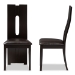 Baxton Studio Alani Modern and Contemporary Dark Brown Faux Leather Upholstered Dining Chair Set of 2 - BSORH5509C-Dark Brown-DC