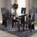 Baxton Studio Alani Modern and Contemporary Dark Brown Faux Leather Upholstered 5-Piece Dining Set - BSORH5509C-Dark Brown Dining Set