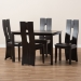 Baxton Studio Alani Modern and Contemporary Dark Brown Faux Leather Upholstered 5-Piece Dining Set - BSORH5509C-Dark Brown Dining Set