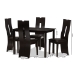 Baxton Studio Alani Modern and Contemporary Dark Brown Faux Leather Upholstered 5-Piece Dining Set - BSORH5509C-Dark Brown Dining Set