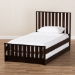 Baxton Studio Harlan Modern Classic Mission Style Dark Brown-Finished Wood Twin Platform Bed with Trundle - BSOHT1701-Espresso Brown-Twin-TRDL