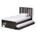 Baxton Studio Harlan Modern Classic Mission Style Dark Brown-Finished Wood Twin Platform Bed with Trundle - BSOHT1701-Espresso Brown-Twin-TRDL