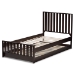 Baxton Studio Harlan Modern Classic Mission Style Dark Brown-Finished Wood Twin Platform Bed with Trundle - BSOHT1701-Espresso Brown-Twin-TRDL