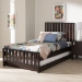 Baxton Studio Harlan Modern Classic Mission Style Dark Brown-Finished Wood Twin Platform Bed with Trundle - BSOHT1701-Espresso Brown-Twin-TRDL