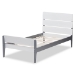 Baxton Studio Nereida Modern Classic Mission Style White and Dark Grey-Finished Wood Twin Platform Bed - BSOHT1703-White/Grey-Twin