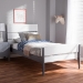 Baxton Studio Nereida Modern Classic Mission Style White and Dark Grey-Finished Wood Twin Platform Bed - BSOHT1703-White/Grey-Twin