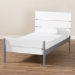 Baxton Studio Nereida Modern Classic Mission Style White and Dark Grey-Finished Wood Twin Platform Bed - BSOHT1703-White/Grey-Twin