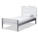 Baxton Studio Nereida Modern Classic Mission Style White and Dark Grey-Finished Wood Twin Platform Bed - BSOHT1703-White/Grey-Twin