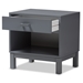 Baxton Studio Deirdre Modern and Contemporary Grey Wood 1-Drawer Nightstand - BSOHNS01-Grey-NS