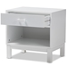 Baxton Studio Deirdre Modern and Contemporary White Wood 1-Drawer Nightstand - BSOHNS01-White-NS