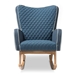 Baxton Studio Zoelle Mid-Century Modern Blue Fabric Upholstered Natural Finished Rocking Chair - BSOBBT5305-Blue-RC