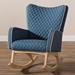 Baxton Studio Zoelle Mid-Century Modern Blue Fabric Upholstered Natural Finished Rocking Chair - BSOBBT5305-Blue-RC