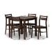 Baxton Studio Lovy Modern and Contemporary Walnut-Finished 5-Piece Dining Set - BSOLovy Dining Set
