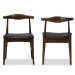 Baxton Studio Winton Mid-Century Modern Walnut Wood Dining Chair Set of 2 - BSORT514-CHR