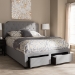 Baxton Studio Aubrianne Modern and Contemporary Grey Fabric Upholstered Queen Storage Bed - BSOWA8024-Gray-Queen