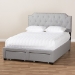 Baxton Studio Aubrianne Modern and Contemporary Grey Fabric Upholstered Queen Storage Bed - BSOWA8024-Gray-Queen