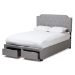 Baxton Studio Aubrianne Modern and Contemporary Grey Fabric Upholstered Queen Storage Bed - BSOWA8024-Gray-Queen