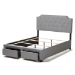 Baxton Studio Aubrianne Modern and Contemporary Grey Fabric Upholstered Queen Storage Bed - BSOWA8024-Gray-Queen