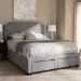 Baxton Studio Aubrianne Modern and Contemporary Grey Fabric Upholstered Queen Storage Bed - BSOWA8024-Gray-Queen