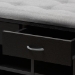 Baxton Studio Modern and Contemporary Espresso Finished Grey Fabric Upholstered Cushioned Entryway Bench - BSOWI5374-Gray