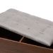 Baxton Studio Merrick Mid-century Retro Modern 1-drawer 2-tone Oak and Dark Brown Wood Entryway Storage Grey Fabric Cushioned Bench Shoe Rack Cabinet Organizer - BSOFP-6789-Gray/Oak/Espresso