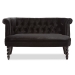 Baxton Studio Flax Victorian Style Contemporary Black Velvet Fabric Upholstered 2-seater Loveseat - BSOWS-GK756-Black-LS
