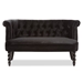 Baxton Studio Flax Victorian Style Contemporary Black Velvet Fabric Upholstered 2-seater Loveseat - BSOWS-GK756-Black-LS