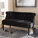 Baxton Studio Flax Victorian Style Contemporary Black Velvet Fabric Upholstered 2-seater Loveseat - BSOWS-GK756-Black-LS