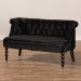 Baxton Studio Flax Victorian Style Contemporary Black Velvet Fabric Upholstered 2-seater Loveseat - BSOWS-GK756-Black-LS