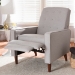 Baxton Studio Mathias Mid-century Modern Light Grey Fabric Upholstered Lounge Chair - BSO1705-Light Gray
