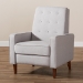 Baxton Studio Mathias Mid-century Modern Light Grey Fabric Upholstered Lounge Chair - BSO1705-Light Gray